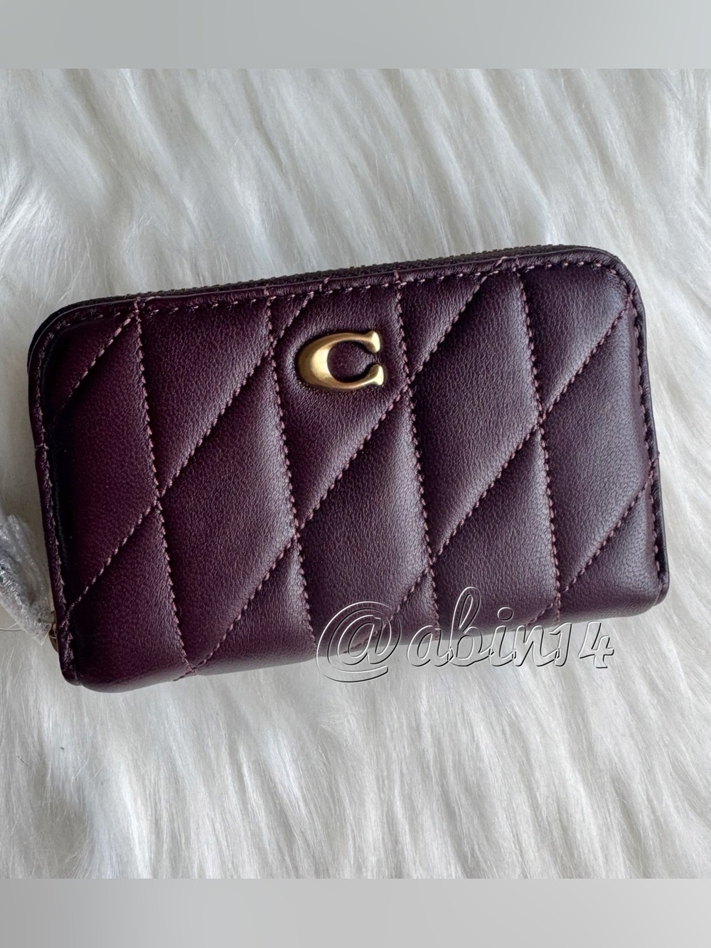 NWT Coach Leather Quilted Card Case Holder
